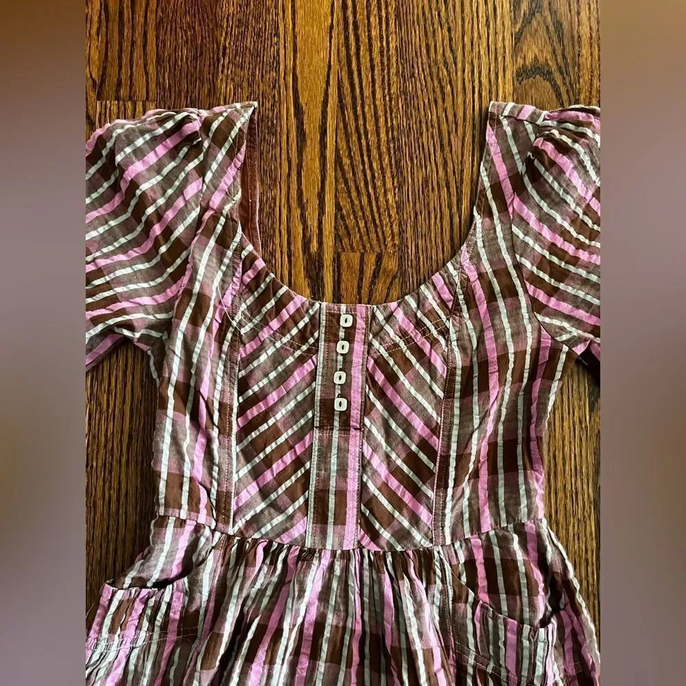 XS Free People Tulie Plaid Midi Dress